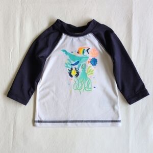 cat & jack ocean sea life raglan long sleeve rashguard 9 months baby